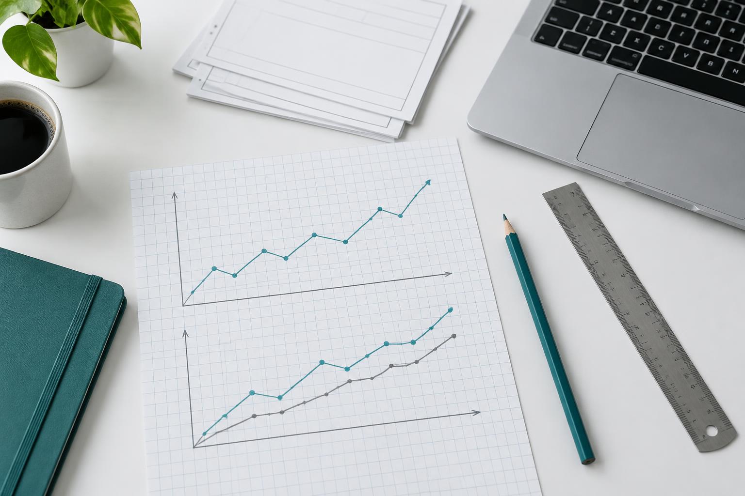 Charts and work records on an operations planning desk